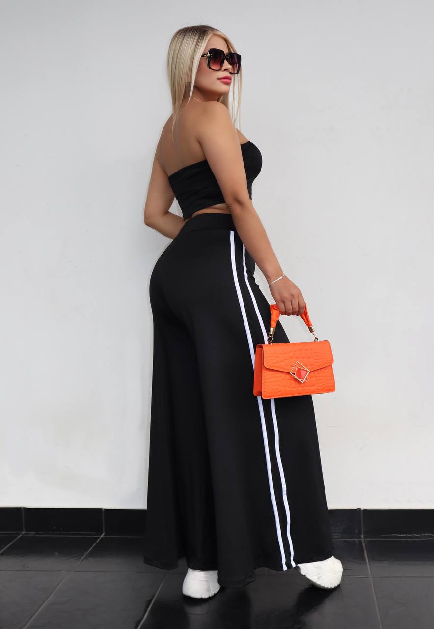Conjunto Palazzo Mujer Elegante – Blusa y Pantalón de Pierna Ancha para Mujer